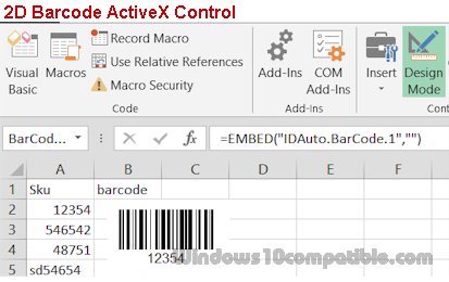 microsoft barcode control download